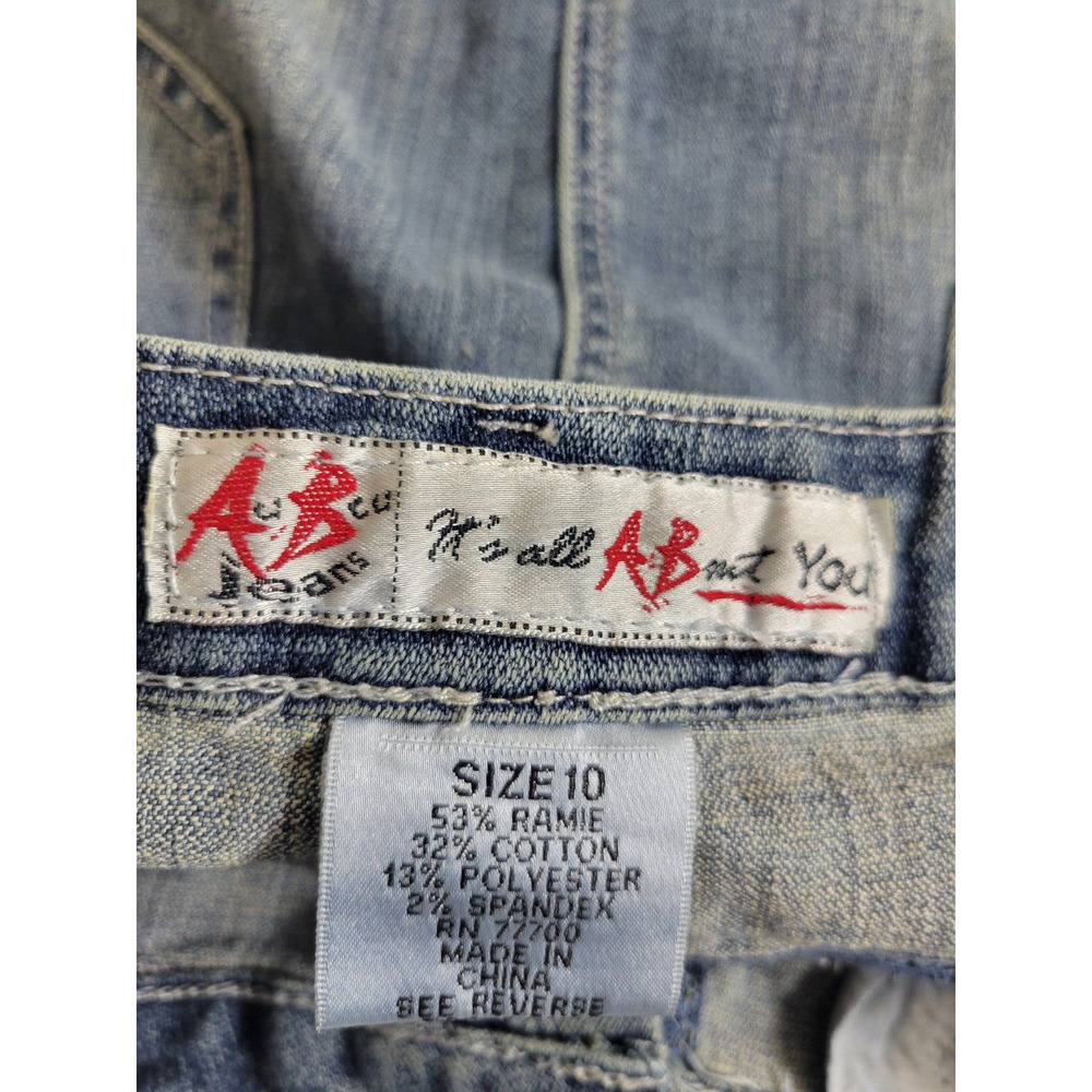 It's All About You Blue Embroidered Straight Denim Mini Skirt Women's Size‎ 10 - Picture 6 of 9